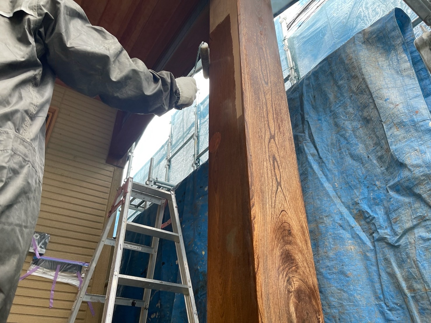 長野県松本市　H様邸　外壁塗装工事　木部の塗装を行いました！