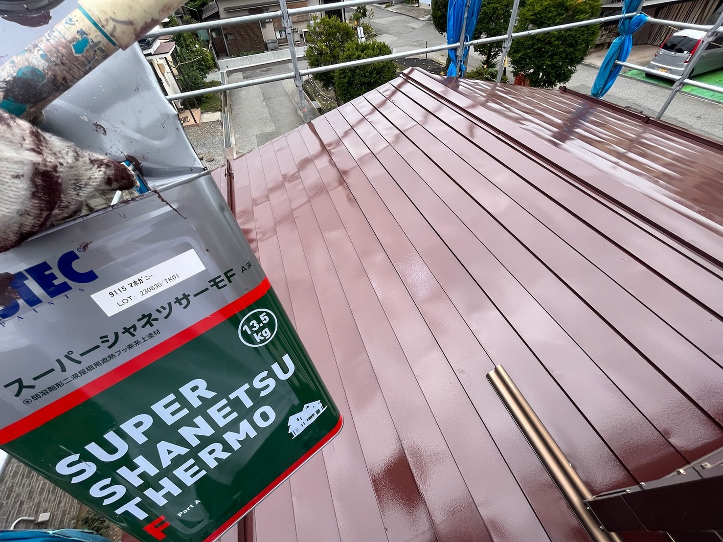 長野県塩尻市　T様邸　屋根塗装・外壁塗装工事　金属屋根遮熱塗装　スーパーシャネツサーモF