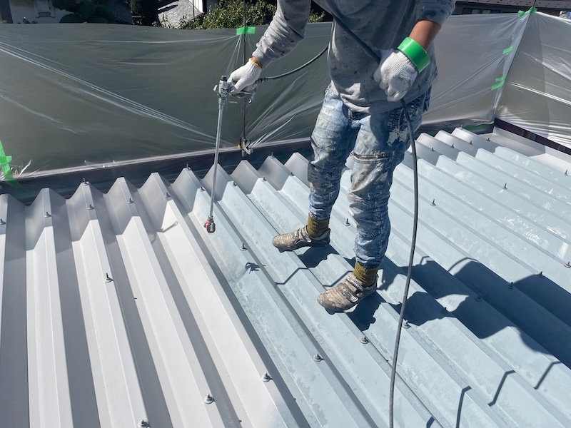 長野県塩尻市　T様邸　屋根塗装・外壁塗装工事　金属屋根　高圧洗浄