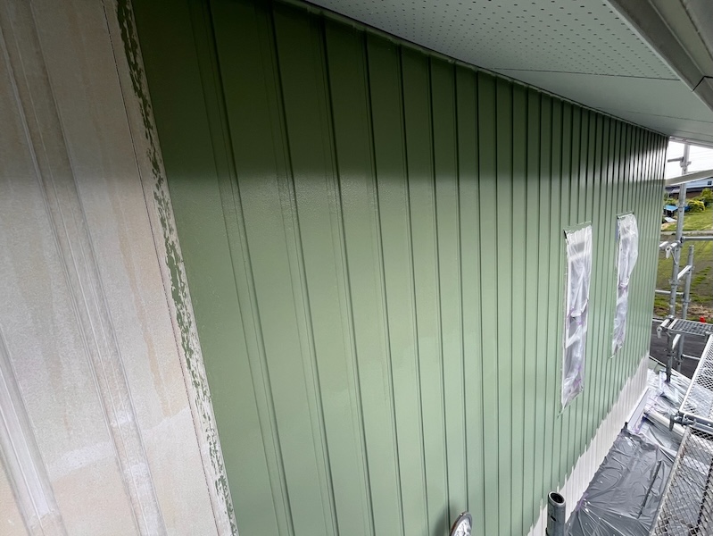 長野県上伊那郡箕輪町｜外壁は落ち着いた雰囲気のグリーンで塗装しました！