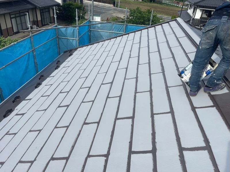 長野県東筑摩郡|金属屋根塗装 遮熱塗料 スーパーシャネツサーモFで仕上げました!