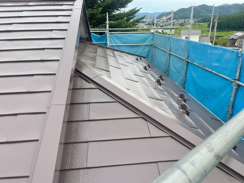 長野県東筑摩郡|金属屋根塗装 遮熱塗料 スーパーシャネツサーモFで仕上げました!