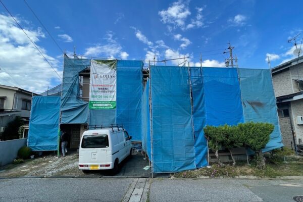 長野県塩尻市　T様邸　屋根塗装・外壁塗装工事　足場組み立て設置