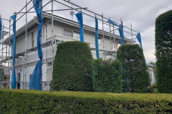長野県松本市　K様邸　屋根塗装・外壁塗装工事　足場の組み立て設置
